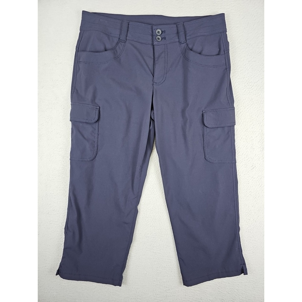 Eddie Bauer Cargo Capri Pants Women's Size 6 30x20 Navy Blue Lightweight Hiking